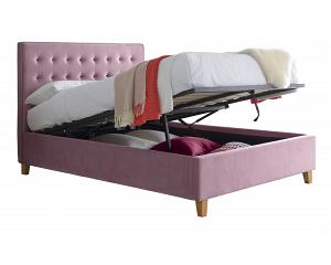 5ft King Size Kingston Pink Velvet Ottoman Storage Bed Frame